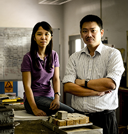 Hsiao Yun Leong and Dr Dominic Ong developed the geopolymer cement.