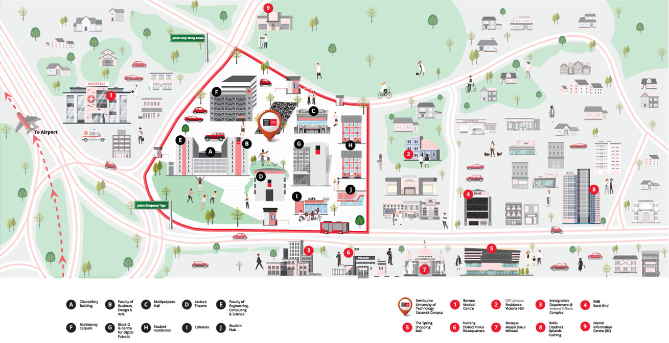 Map Swinburne Sarawak 